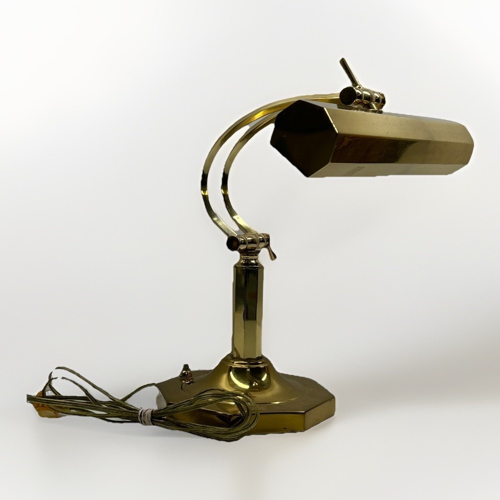 Vintage 1988‎ Dynasty Classics Brass Banker Desk Lamp Light Adjustable